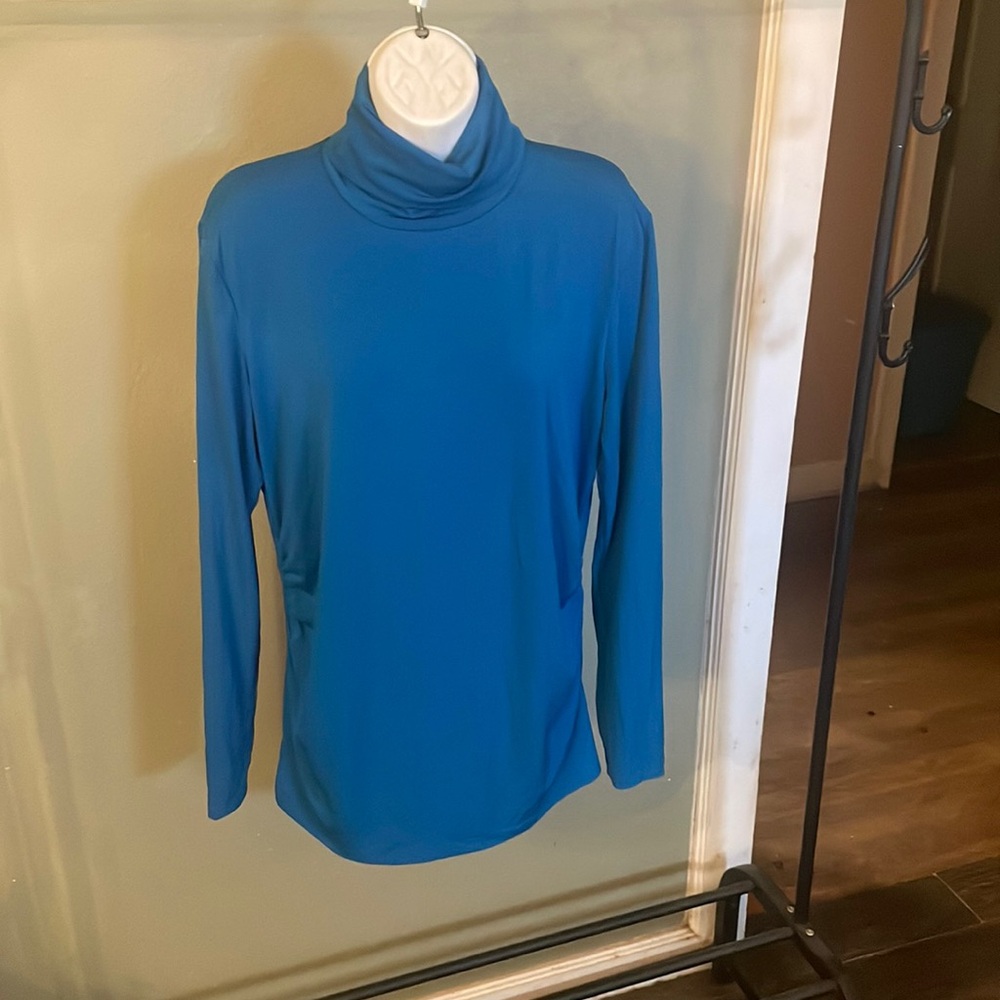 Teal lightweight turtleneck
